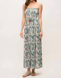 Mystree - Palm Tree Vibes Strapless Maxi Dress