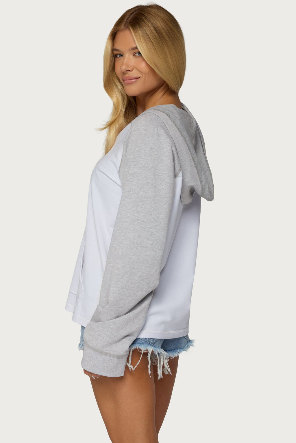 Jozie Contrast Raglan French Terry Hoodie
