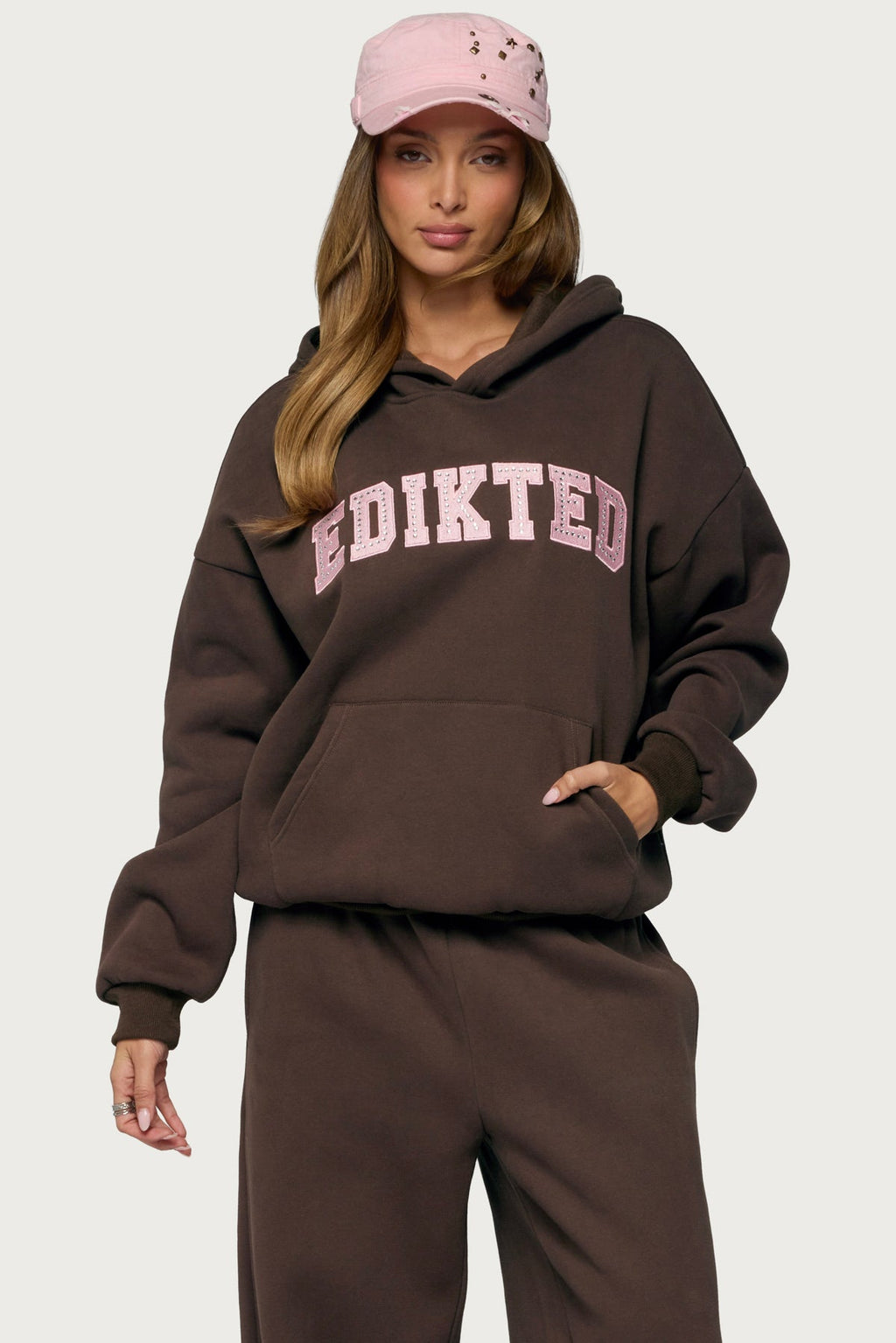 Edikted Glow Rhinestone Hoodie